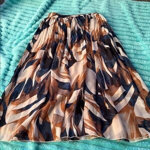 Amazon Women's A-Line Skirt in Blue, Brown, and Cream